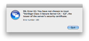 How to resolve SSL error 61